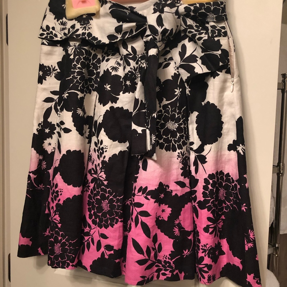 Etcetera pleated linen skirt